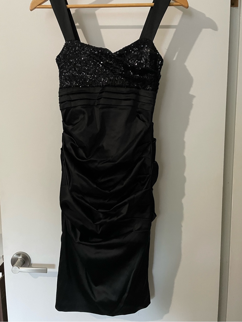 Le Chateau Black Sequin Bodice Cocktail Holiday Dress